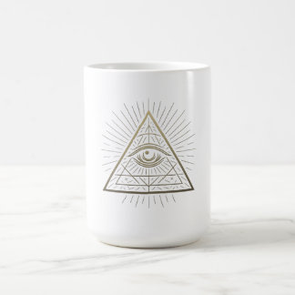 Caneca De Café Pirâmide Mística - Olho de Providência Emblem