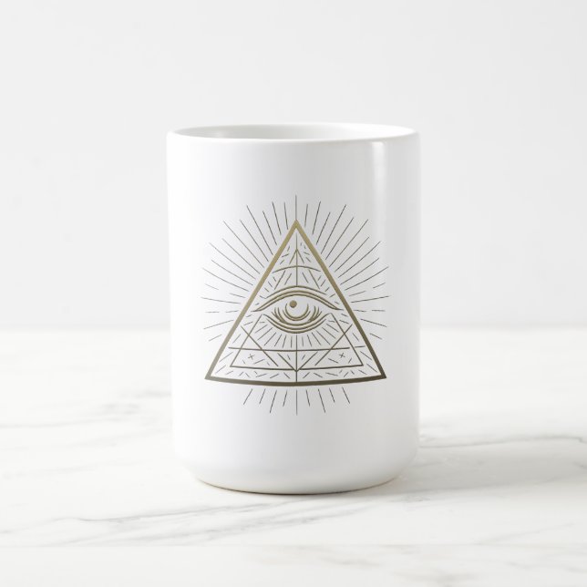 Caneca De Café Pirâmide Mística - Olho de Providência Emblem (Centro)