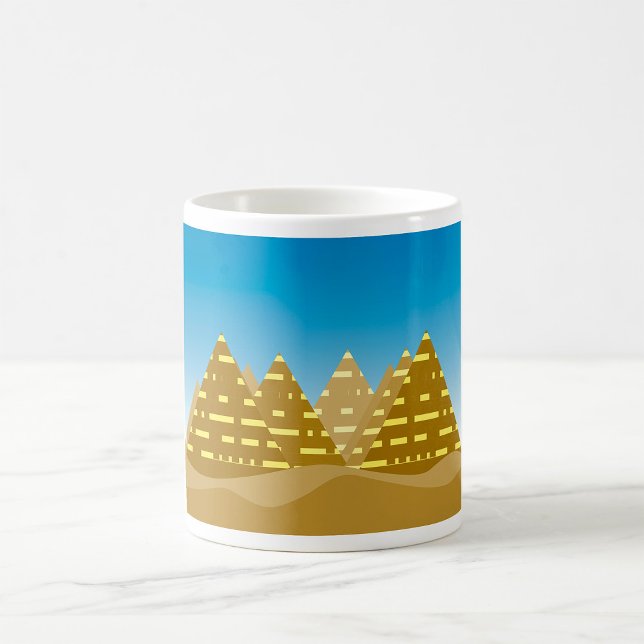 Caneca De Café Pirâmides Egípcias Douradas Geométricas Paisagem d (Criador carregado)