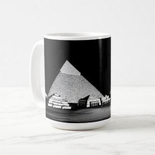 Caneca De Café Pirâmides Preto e Branco