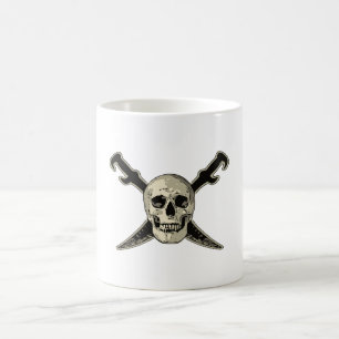 Caneca De Café Pirata (Crânio) - Pata Branca Clássica Branca de 1