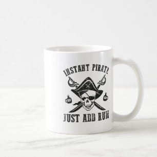 Caneca De Café Pirata Instantânea Apenas Adicione Um Crânio De Pi