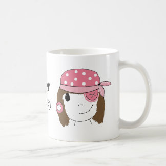 Caneca De Café Pirata Menina Rosa