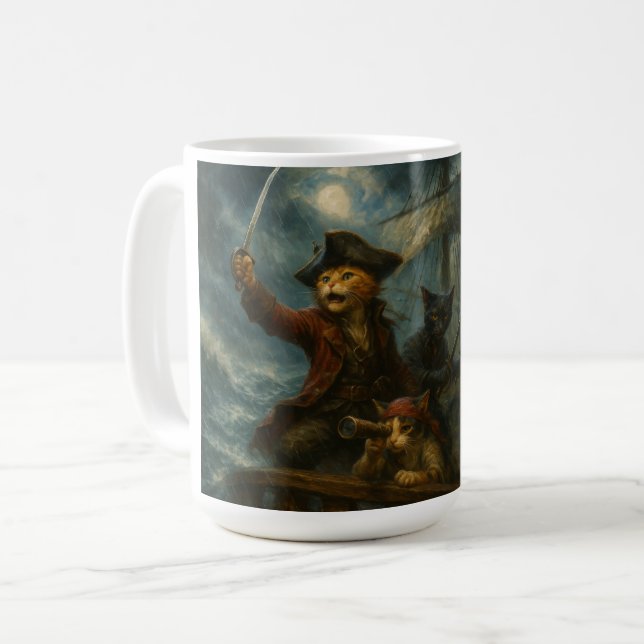 Caneca De Café Pirata Patas Vermelhas (Frente Esquerda)