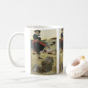 Caneca De Café Piratas Antigos, William Kidd Enterrando Tesouro