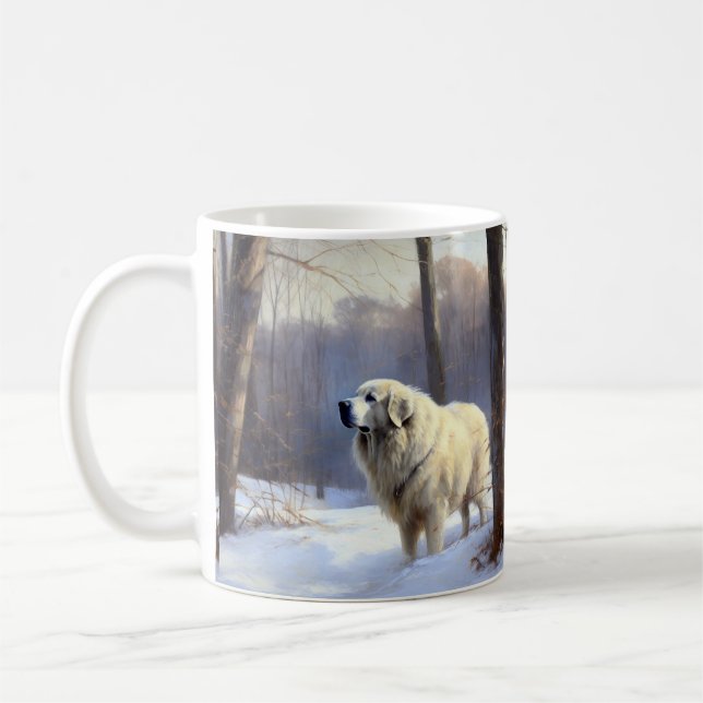 Caneca De Café Pirenéus excelentes Deixam-na nevar no Natal (Esquerda)