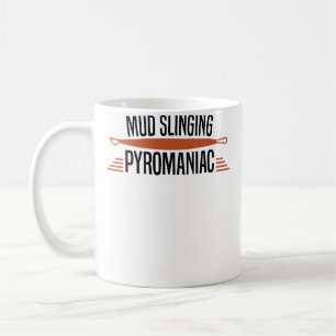 Caneca De Café Pirômano que Joga Lama - Cerâmica de Olaria