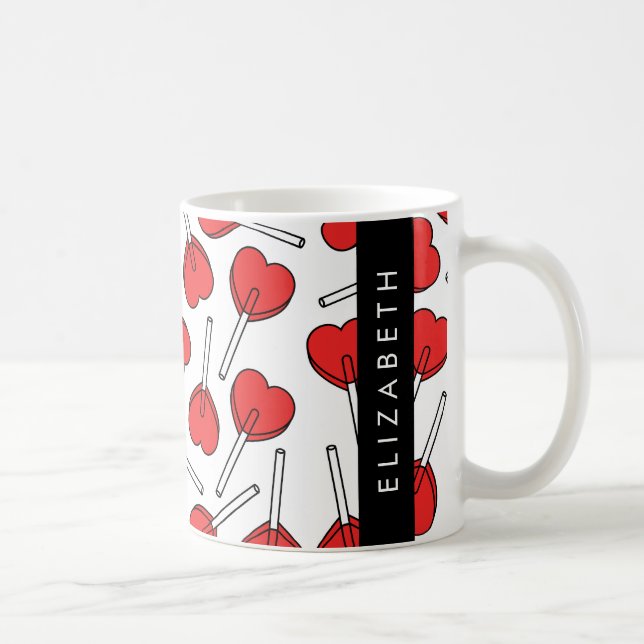 Caneca De Café Pirulitos Vermelhos, Pirulitos em Forma de Coração (Direita)