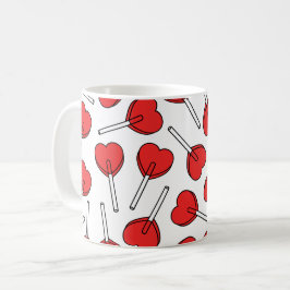 Caneca De Café Pirulitos Vermelhos, Pirulitos em Forma de Coração