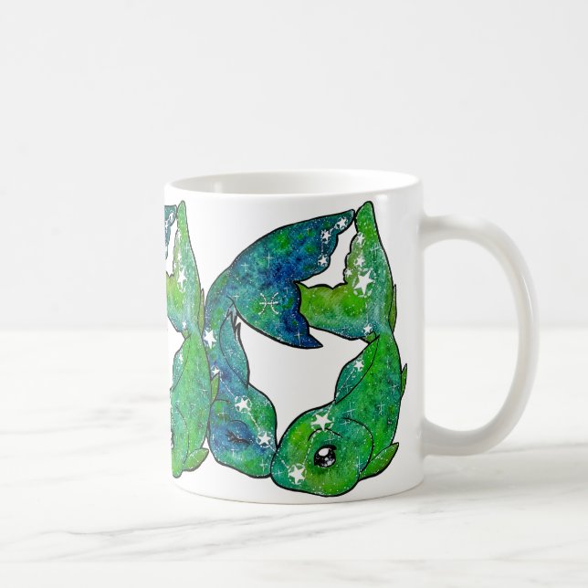 Caneca De Café Pisces Zodiac Sign (Direita)