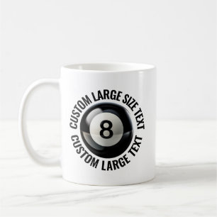 Caneca De Café Piscina de Texto Personalizado Grande Bola 8 325 m