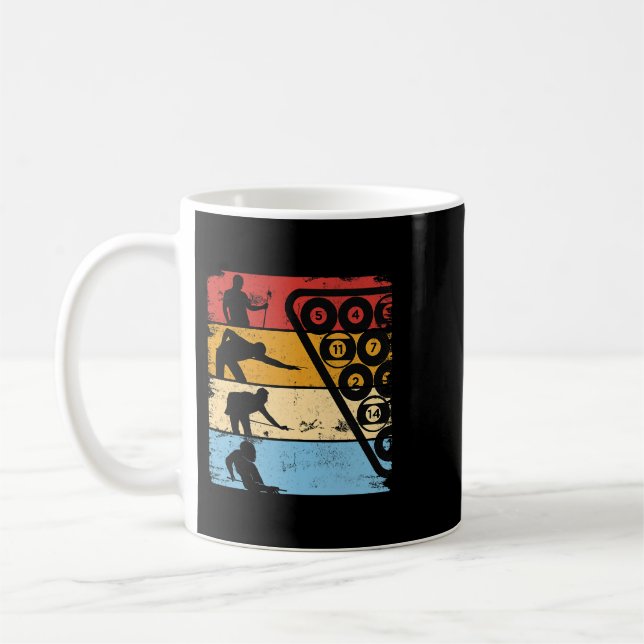 Caneca De Café Piscina Gráfica Retroativa Billiard Snooker Billar (Esquerda)