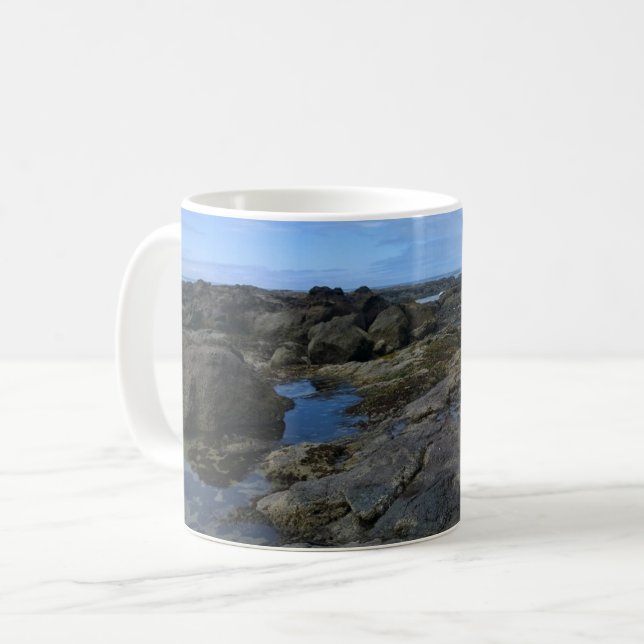 Caneca De Café Piscinas de maré em Bob Creek, OR (Frente Esquerda)