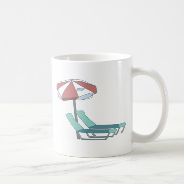 Caneca De Café Piscinas e Guarda-chuvas (Direita)