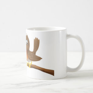 Caneca De Café Pisco de peito vermelho bonito que senta-se em um