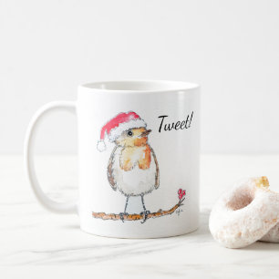 Caneca De Café Pisco-de-peito-vermelho-de-natal