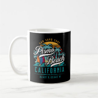 Caneca De Café Pismo Beach California Sun Sand Surf Palm Trees
