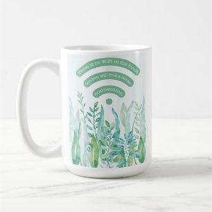 Caneca De Café Piso florestal - folhas tropicais mais aspas