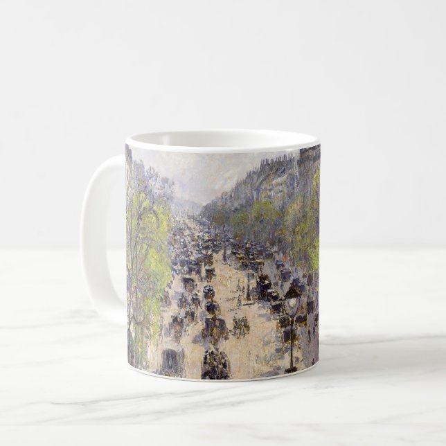Caneca De Café Pissarro - Boulevard Montmartre, Primavera (Frente Esquerda)