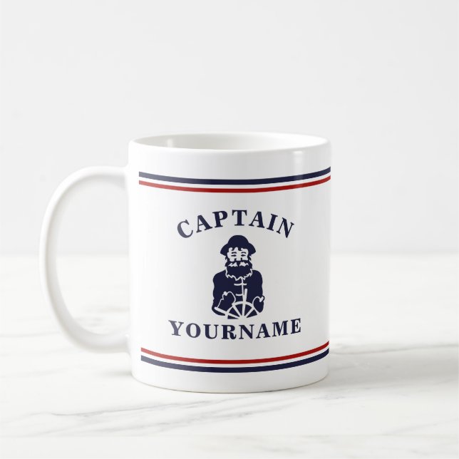 Caneca De Café Pista Antiga do Capitão Pão Personalizado (Esquerda)