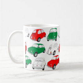 Caneca De Café Pista de Padrão de Carro Italiano Verde, Branco e 