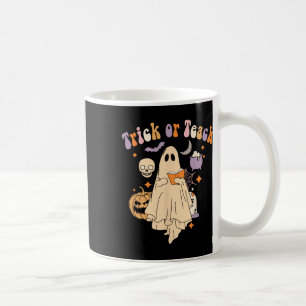 Caneca De Café Pista Ou Ensino Pêssego Professora De Halloween