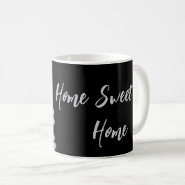 Caneca De Café Pistas de Cachorro Negras de Fundo Impressão Cof P