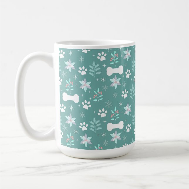Caneca De Café Pistas de Cães e Ossos de Férias (Esquerda)