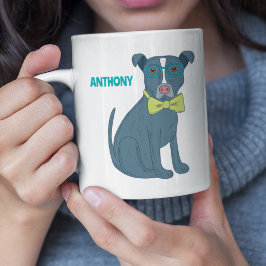 Caneca De Café Pit Bull Cachorro Cachorro Vestindo Óculos Persona