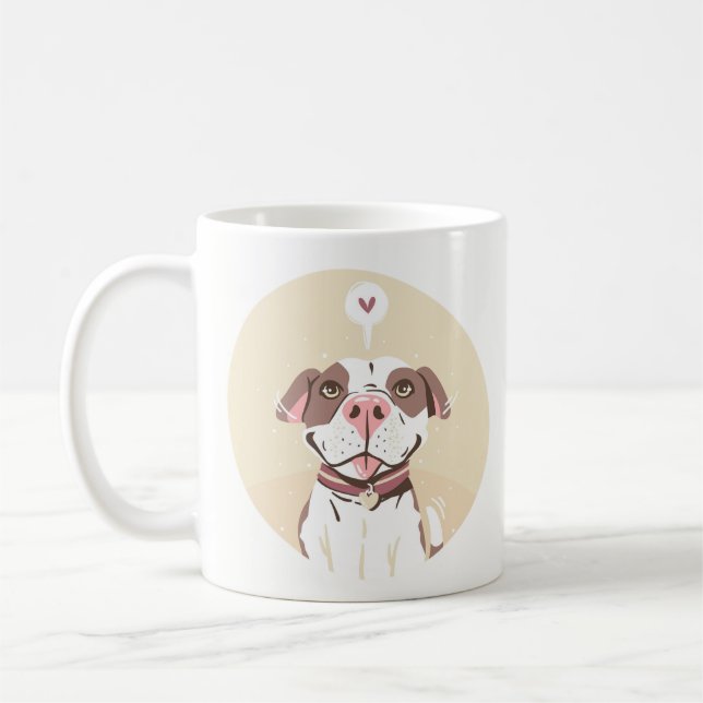 Caneca De Café Pit Bull Fofo (Esquerda)