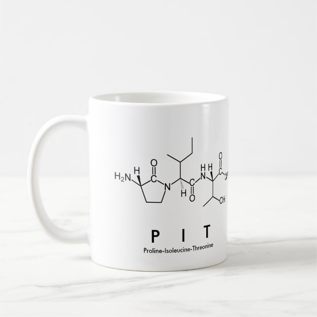 Caneca De Café Pit peptide nome mug (Esquerda)