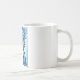 Caneca De Café Pitbull cheirado azul