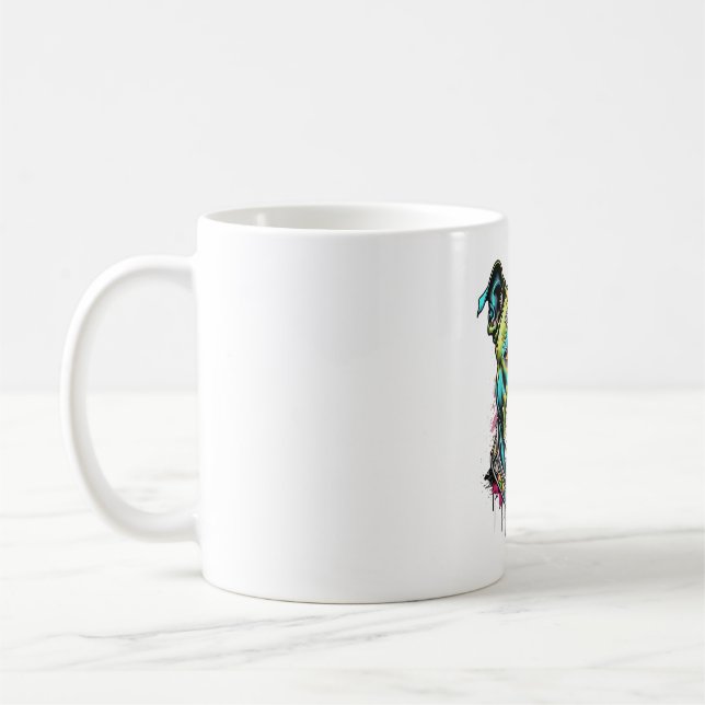 Caneca De Café pitbull colorido (Esquerda)