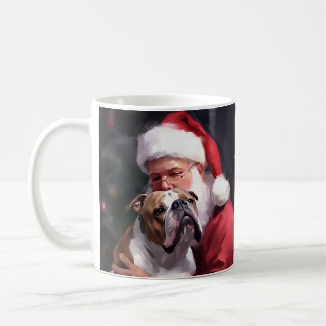 Caneca De Café Pitbull com Papai Noel Natal Festivo (Esquerda)