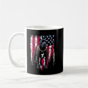 Caneca De Café Pitbull Dog American Flag Incrível Legal T-Shirt