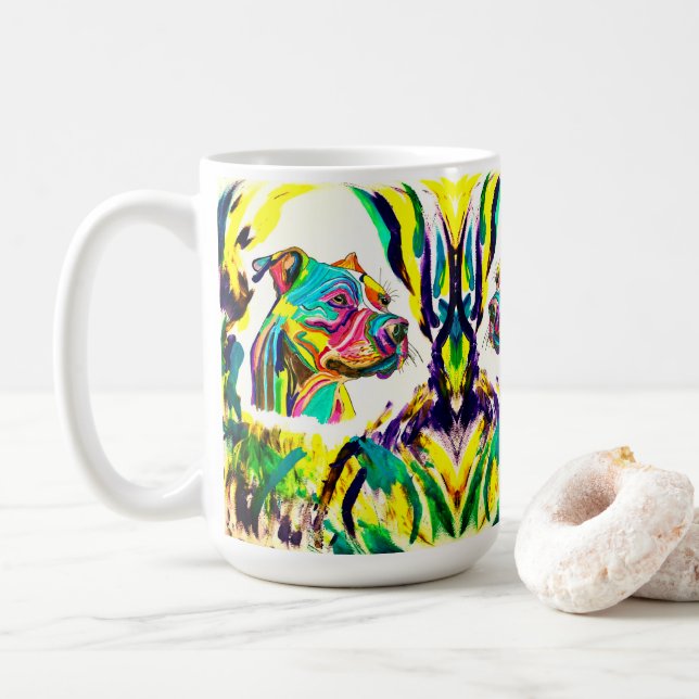 Caneca De Café Pitbull Love Mug (Com Donut)