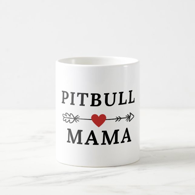 Caneca De Café Pitbull Mama Pittie Mãe Cute Pit Bull (Centro)