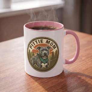 Caneca de Café Pittie Mom Presente para Mãe de R