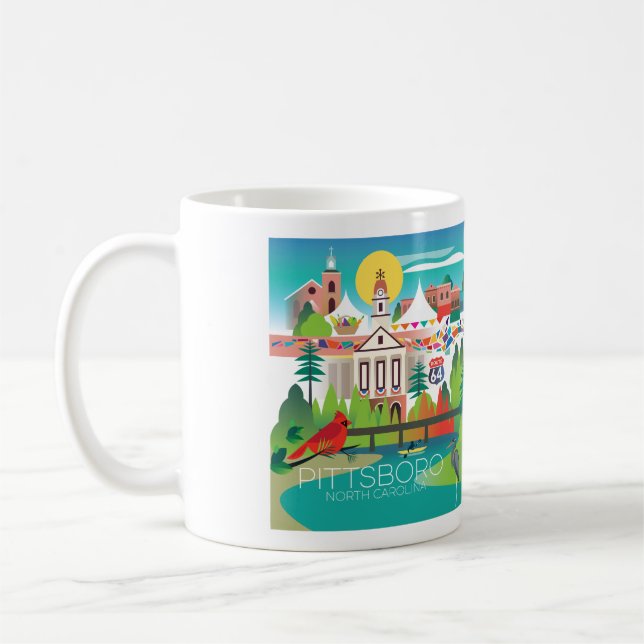 Caneca De Café Pittsboro, Carolina do Norte 11oz ou 15oz Mug (Esquerda)