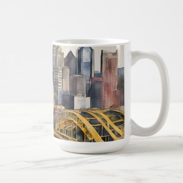 Caneca De Café Pittsburgh Cityscape (Direita)
