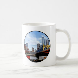Caneca De Café Pittsburgh PA - Comboio Por Smithfield Rua Bridge