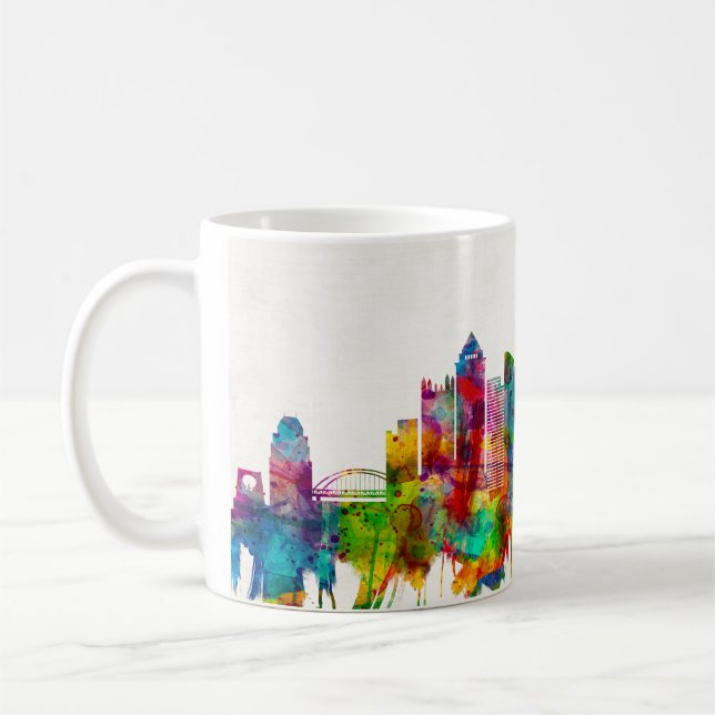 Caneca De Café Pittsburgh Pensilvânia Skyline (Esquerda)