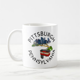 Caneca De Café Pittsburgh Steel City Skyline Incline Pennsylvania