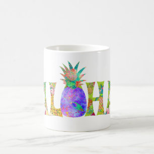 Caneca De Café PixDezines Aloha Pineapple+Floral