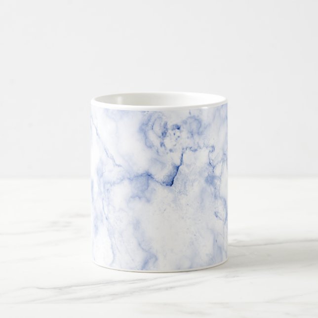 Caneca De Café PixDezines BLUE n WHITE MARBLE (Centro)