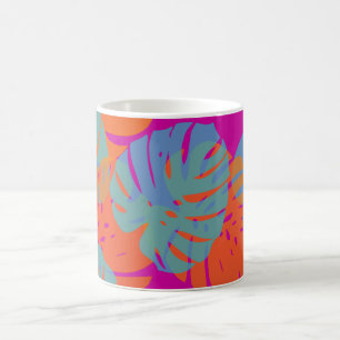Caneca De Café PixDezines Folhas de Monstera/cor de fundo DIY!
