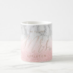 Caneca De Café PixDezines Futuro Script Mrs/Blush Pink/Modern