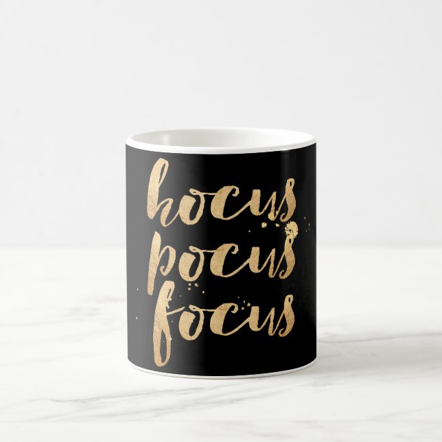 Caneca De Café PixDezines Hocus/Pocus/Focus/Faux Dourado/DIY Colo (Centro)