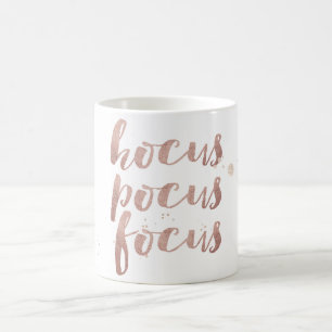 Caneca De Café PixDezines Hocus/Pocus/Focus/Faux Rose Gold