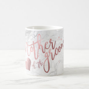 Caneca De Café PixDezines Mãe do Noivo/Falso Dourado Rosa/Mármore